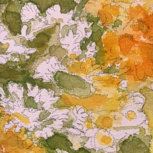 "Yellow & Orange Floral 11" Original Watercolor by Unknown 