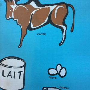 Vintage French Food Silkscreen "Croissance Entretien" 