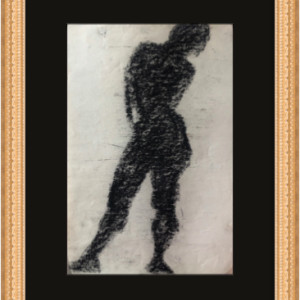 Charcoal Female Silhouette by Frank J Bette 