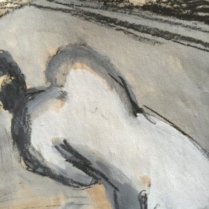 Female Nude Leaning Over by Gloria Dudfield 
