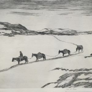Horses on Trail by Unidentifiable Signature 