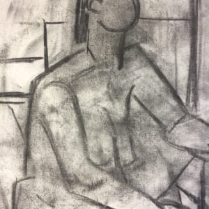 1950's Charcoal Female Nude Faceless Henry Woon by Henry Woon 