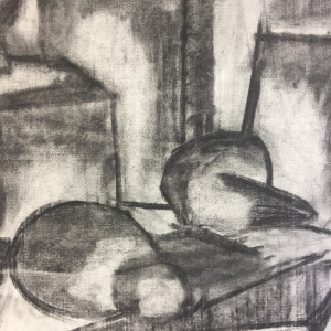1950's Charcoal Still Life Henry Woon by Henry Woon 