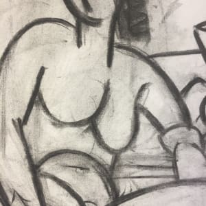 1950's Charcoal Female Nude Study Henry Woon by Henry Woon 