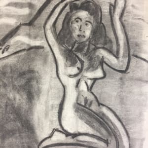 1950's Charcoal 3 Graces Female Nudes Henry Woon by Henry Woon 
