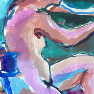 1970's Gouache & Encaustic Figurative by Irene Halpern 