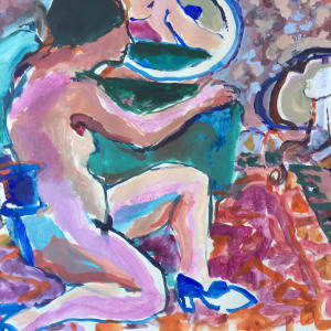 1970's Gouache & Encaustic Figurative by Irene Halpern 