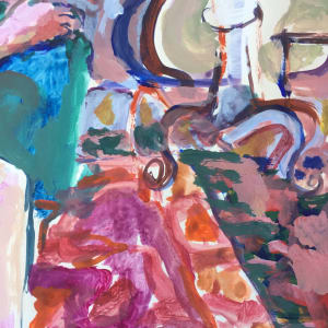 1970's Gouache & Encaustic Figurative by Irene Halpern 