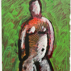 "Green Nude 2" 1980s Jack Hooper Painting by Jack Hooper 