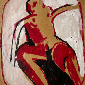 "Nude in Bubble" 1960s Paint & Pastel Nude American Modernist Jack Hooper by Jack Hooper