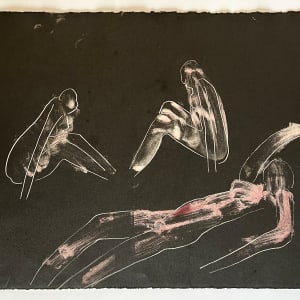 "Three Muses" 1987 Paint & Ink Nude American Modernist Jack Hooper by Jack Hooper 