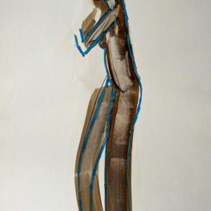 "Nude with Turquoise 2" 1984 Figure Gouache and Pastel American Modernist Jack Hooper by Jack Hooper 