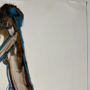 "Nude with Turquoise 2" 1984 Figure Gouache and Pastel American Modernist Jack Hooper by Jack Hooper 