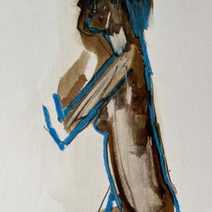 "Nude with Turquoise 2" 1984 Figure Gouache and Pastel American Modernist Jack Hooper by Jack Hooper 