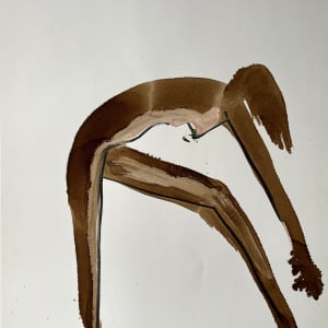 "Side Stretch Nude" 1984 Figure Gouache and Pastel American Modernist Jack Hooper by Jack Hooper 