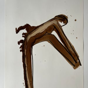 "Side Stretch Nude 2" 1984 Figure Gouache and Pastel American Modernist Jack Hooper by Jack Hooper 