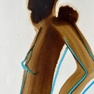 "Nude with Turquoise 4" 1984 Figure Gouache and Pastel American Modernist Jack Hooper by Jack Hooper 