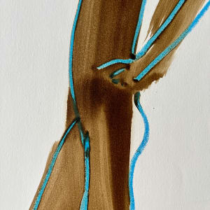 "Nude with Turquoise 4" 1984 Figure Gouache and Pastel American Modernist Jack Hooper by Jack Hooper 