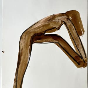 "Side Stretch Nude 3" 1984 Figure Gouache and Pastel American Modernist Jack Hooper by Jack Hooper 