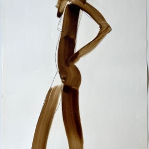"Nude with Hand on Hip" 1984 Figure Gouache and Ink American Modernist Jack Hooper by Jack Hooper 