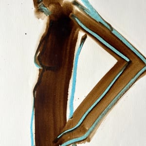 "Nude with Turquoise 6" 1984 Figure Gouache and Pastel American Modernist Jack Hooper by Jack Hooper 