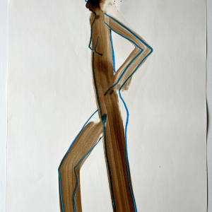 "Nude with Turquoise 7" 1984 Figure Gouache and Pastel American Modernist Jack Hooper by Jack Hooper 