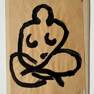 "Simple Nude" Black Line Painting American Modernist Jack Hooper by Jack Hooper 