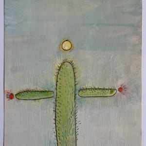 "Cactus" 1976 American Modernist Jack Hooper Watercolor Painting by Jack Hooper
