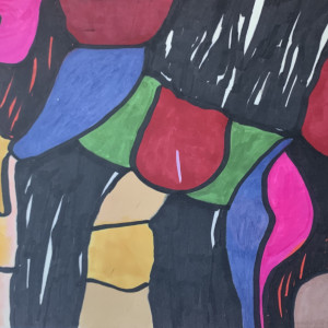 "Abstract Pink and Black" by John Peters