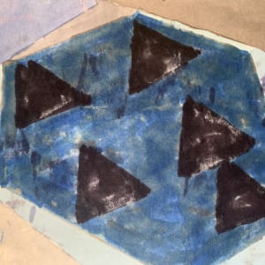 "Black Triangles" NYC Artist Original Abstract Drawing by John Peters 