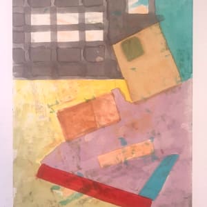 "House in Back" NYC Artist John Peters Original Abstract Drawing by John Peters 