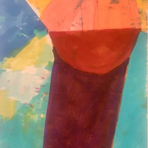 "Purple Post" NYC Artist John Peters Original Abstract Drawing by John Peters 