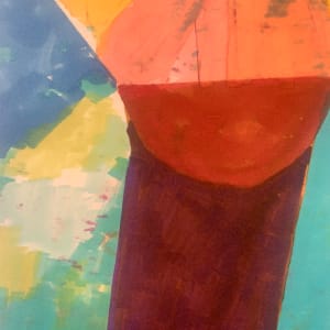 "Purple Post" NYC Artist John Peters Original Abstract Drawing by John Peters 