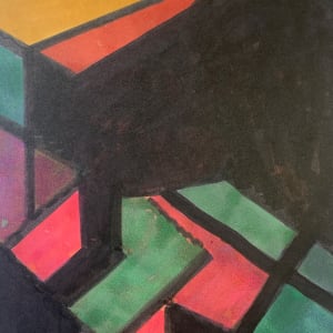 "Black Abstract"  NYC Artist John Peters Original Drawing by John Peters 