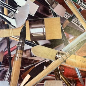 "Brushes" John Peters NYC Artist Collage by John Peters 