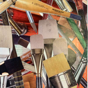 "Brushes" John Peters NYC Artist Collage by John Peters 