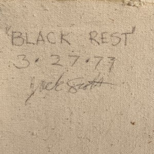 "Black Rest" Charcoal Cross-Hatch Drawing on Canvas 1977 by Jack Scott 