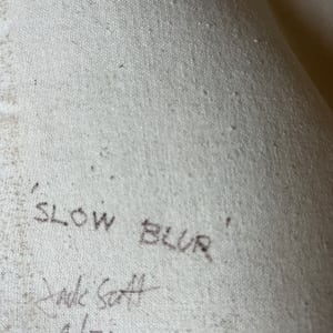 "Slow Blur" Charcoal Cross-Hatch Drawing on Canvas 1976 Jack Scott by Jack Scott 