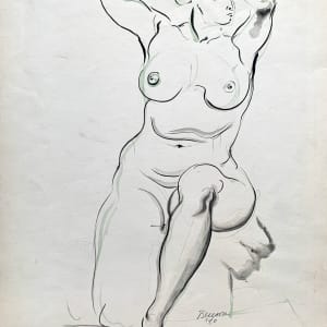 "Female Nude with Green" by John William Benson
