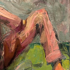 1959 Impasto Figure Painting "Reading" by Katherine Barieau 