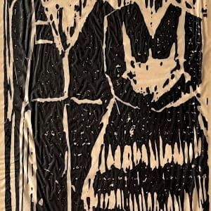 "Marriage" Wood Block Figurative Print by Kim Wabner 