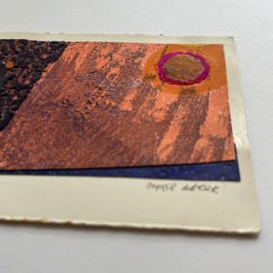 1960s "Melody" Collage Print Purple and Orange NY Artist Myril Adler by Myril Adler 