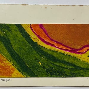 1960s "Brightscape" Green, Pink, Yellow Collage Intaglio Etching NY Artist Myril Adler by Myril Adler 