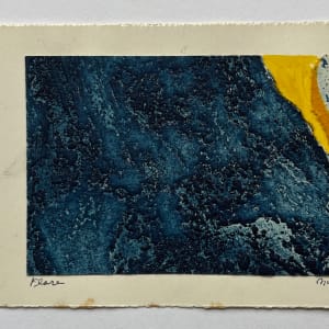 1960s "Flare" Blue, Pink, Yellow Collage Intaglio Etching NY Artist Myril Adler by Myril Adler 