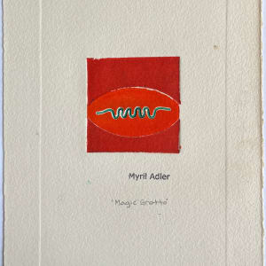 1960s "Magic Grotto" Red and Green Collagraph NY Artist Myril Adler by Myril Adler 