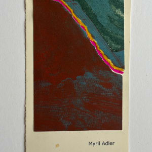 1960s Teal, Pink, Yellow Collage Intaglio Etching NY Artist Myril Adler by Myril Adler 