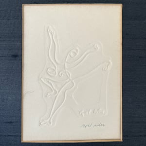 1960s "Dancer" Blind Embossment Print NY Artist Myril Adler by Myril Adler 