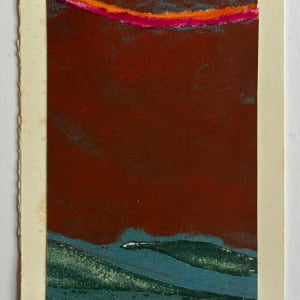 1960s "Night Magic" Teal, Pink, Yellow Collage Intaglio Etching NY Artist Myril Adler by Myril Adler 