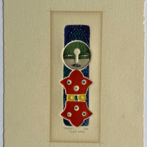 1960s "Knight" Collagraph Print NY Artist Myril Adler by Myril Adler 