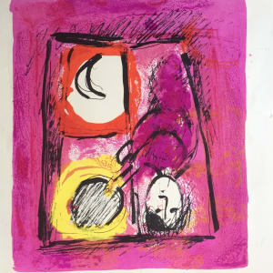 "Woman at Window with Sun and Moon" by Marc Chagall 